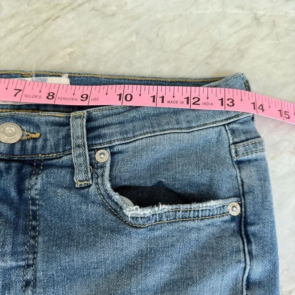 Free People Skinny Jeans Women's Size 27 Distressed Blue Denim Mid Rise Stretch